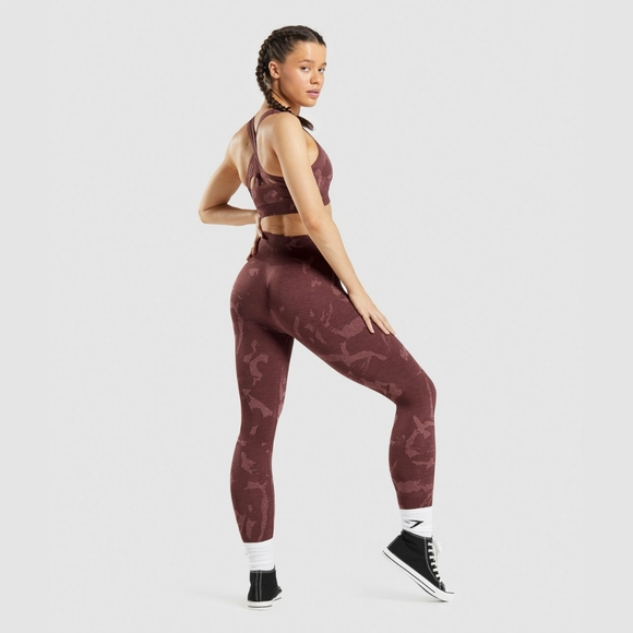 Gymshark Adapt Camo Seamless Leggings in Savanna Cherry Brown - Picture 14 of 14